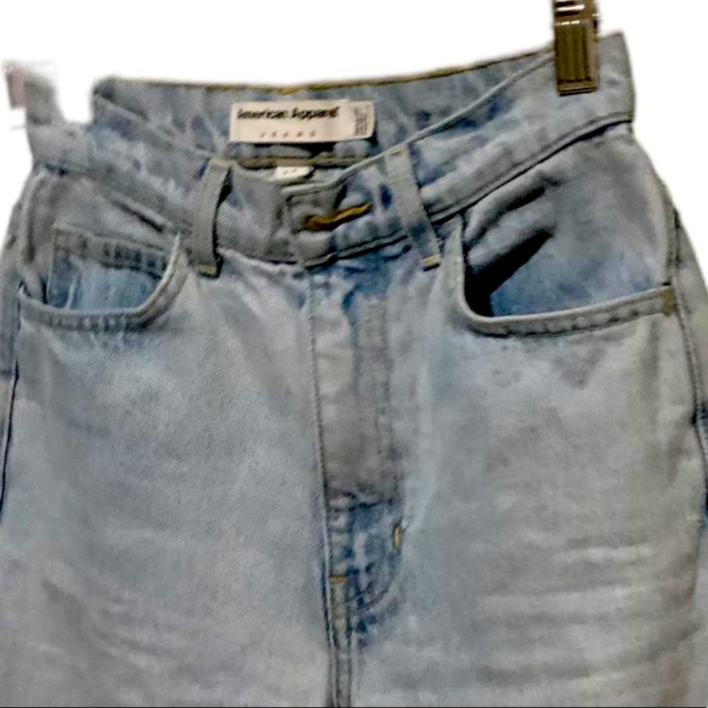 American apparel high waisted jeans light blue